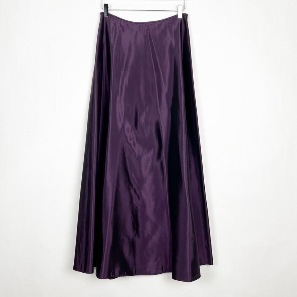 Scott McClintock Vintage Skirt Women's S/M Metallic Plum Full Length Formal